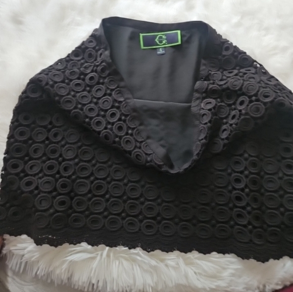 C WONDER USED Black Embellished Mini Pencil Skirt Size 4 - Picture 2 of 5